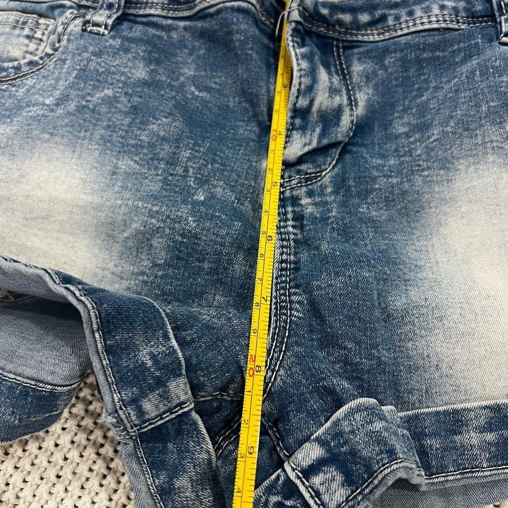 Guess Womens Distressed Denim Jean Shorts Blue Medium Wash Size 32 - Picture 9 of 13